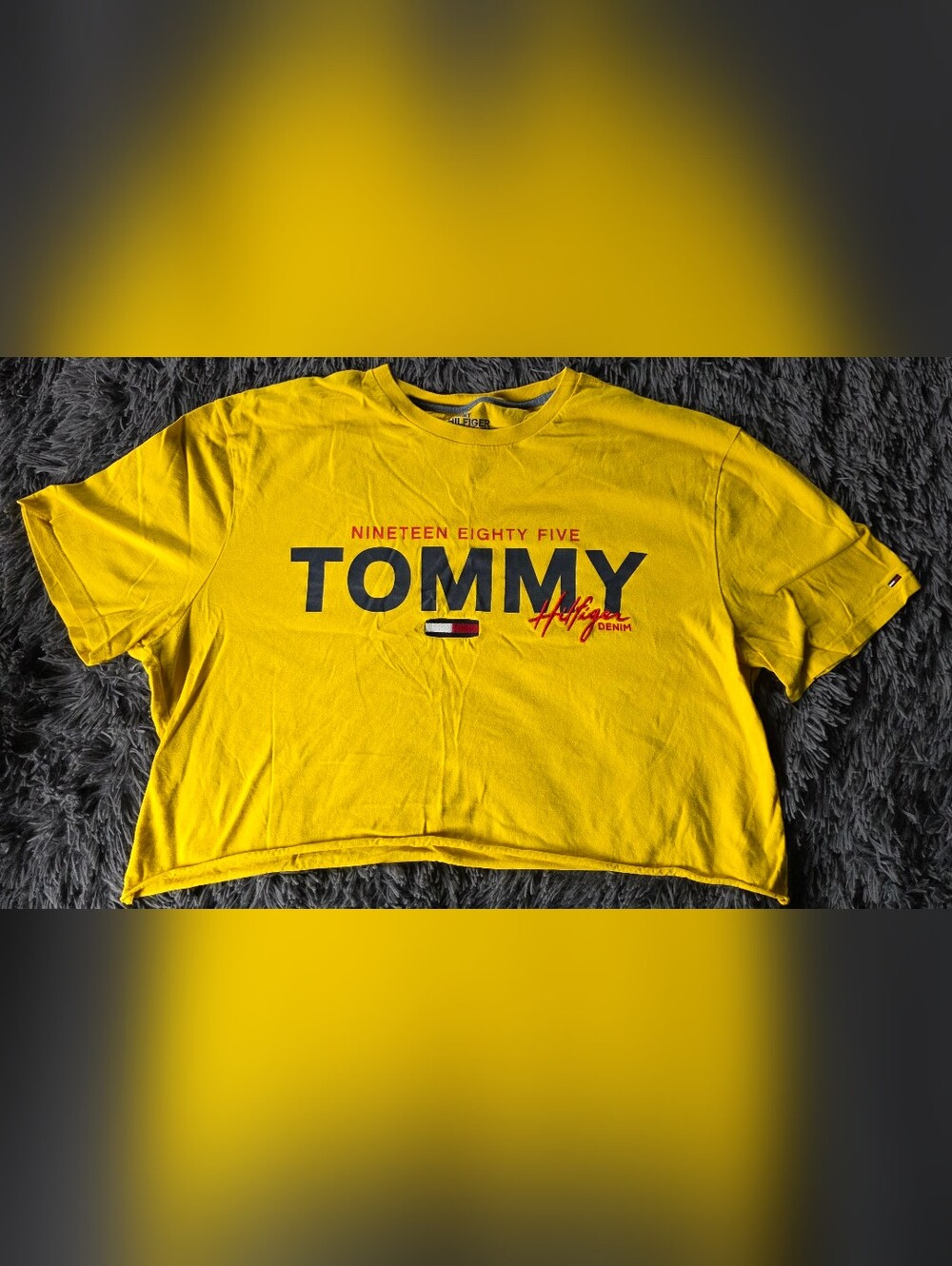 Tommy Hilfiger Yellow Short Sleeve Cropped Tee